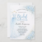 Pale Blue Bridesmaid Dress Bridal Shower 招待状 (正面)