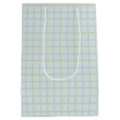 Pale Blue Check Gift Bag | Modern Minimalist  ミディアムペーパーバッグ (裏面)