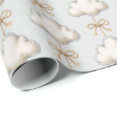 Pale Blue Cloud Nine Baby Shower ラッピングペーパー (ロールコーナー)