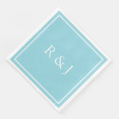 Pale Blue Cyan Monogram Initial Ampersand Wedding (コーナー)