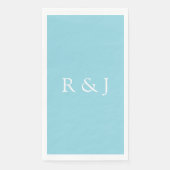 Pale Blue Cyan Monogram Initial Ampersand Wedding (正面)