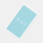 Pale Blue Cyan Monogram Initial Ampersand Wedding (コーナー)
