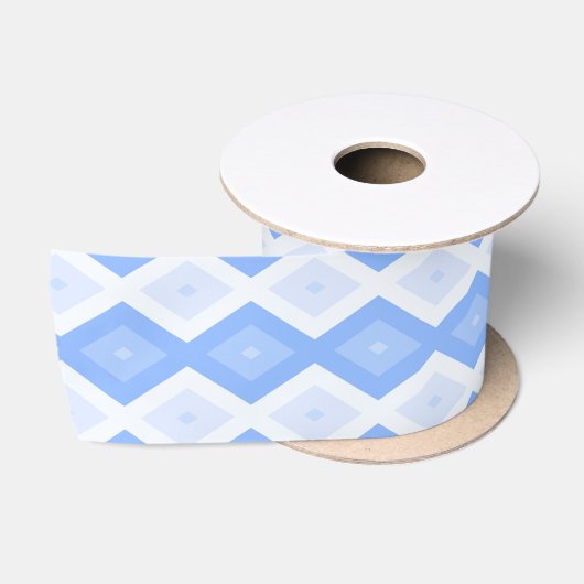 Pale blue diamond pattern サテンリボン (リール)