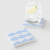 Pale blue diamond pattern ストーンコースター (横)