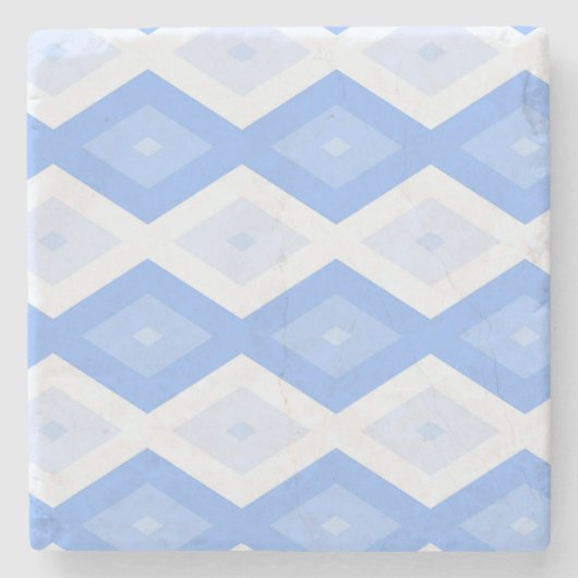 Pale blue diamond pattern ストーンコースター (正面)