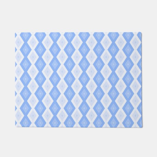 Pale blue diamond pattern ドアマット (正面)