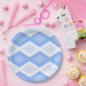 Pale blue diamond pattern ペーパープレート (パーティー)