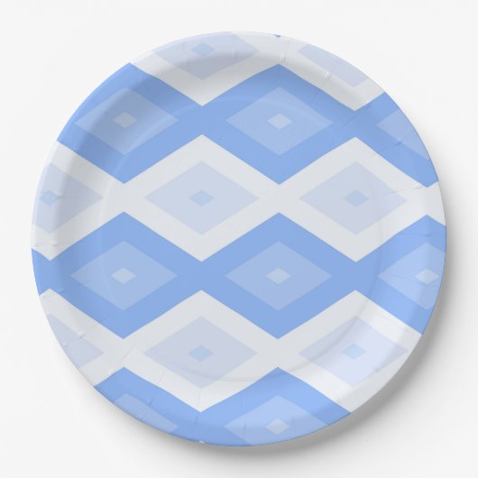 Pale blue diamond pattern ペーパープレート (正面)