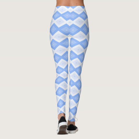 Pale blue diamond pattern レギンス (裏面)
