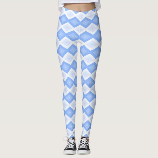 Pale blue diamond pattern レギンス (正面)