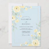 Pale Blue Enchanting Spring Wedding 招待状 (正面)