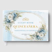 Pale Blue Gold Eucalyptus 15th Birthday Guestbook ゲストブック (正面)