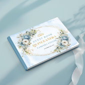 Pale Blue Gold Eucalyptus Boho Guest Book Quince ゲストブック