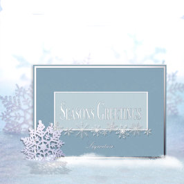 Pale Blue & Sky Snowflake Foil Holiday Card 箔シーズンカード