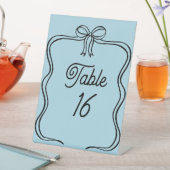 Pale Blue Wedding Table Number Acrylic Pedestal  台座サイン (インサイチュ)
