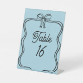 Pale Blue Wedding Table Number Acrylic Pedestal  台座サイン (正面)