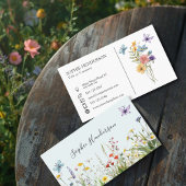 Pale blue White Watercolor Wildflower 名刺