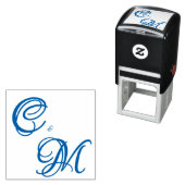 Pale Butter Yellow Soft Blue Floral Wedding セルフインキングスタンプ (インサイチュ)