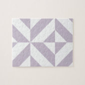 Pale Cool Grape Geometric Deco Cube Pattern ジグソーパズル (横)