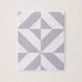 Pale Cool Grape Geometric Deco Cube Pattern ジグソーパズル (縦)