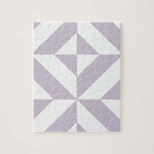 Pale Cool Grape Geometric Deco Cube Pattern ジグソーパズル