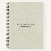 Pale cream linen fabric ノートブック (正面)