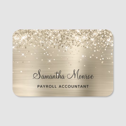 Pale Gold Glitter and Foil 名札 (正面)
