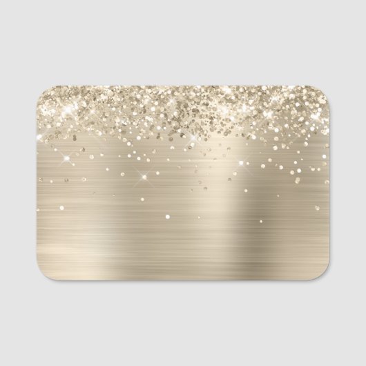 Pale Gold Glitter and Foil Blank 名札 (正面)