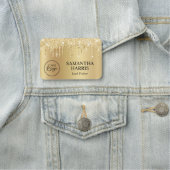 Pale Gold Glitter Drips Shimmer 名札 (インサイチュ)