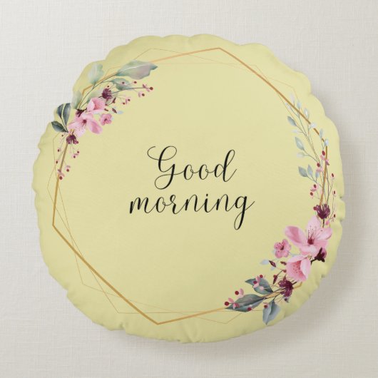 Pale Goldenrod Decorative Pillow ラウンドクッション (正面)