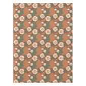 Pale Green And Cream Roses On A Warm Terracotta  テーブルクロス (正面)
