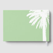 Pale green beach wedding palm tree logo ゲストブック (裏面)