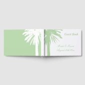Pale green beach wedding palm tree logo ゲストブック (全面)