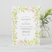 Pale Green Botanical Flourish Wedding 招待状 (スタンド正面)