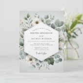 Pale Green Botanical Romance Wedding 招待状 (スタンド正面)