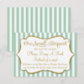 Pale Green 'Bring a Book' Baby Shower Card エンクロージャーカード (正面/裏面)