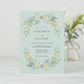 Pale Green Floral Garland Wedding 招待状 (スタンド正面)