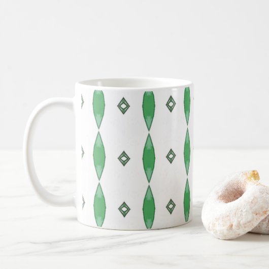Pale Green geometric pattern coffee mug コーヒーマグカップ (ドーナツ)