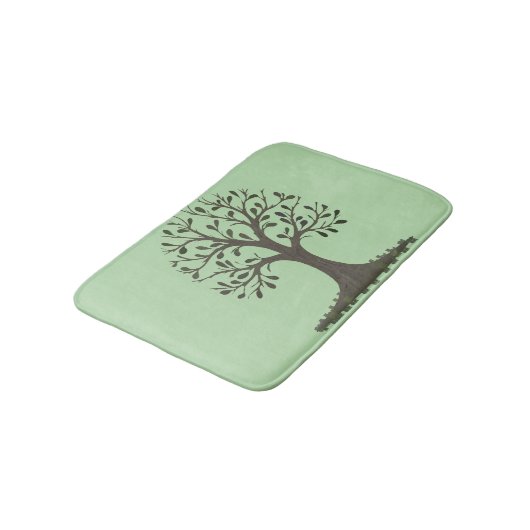 🌳 Pale Green Tree of Life Bath Mat - Bathroom Dec バスマット (アングル)