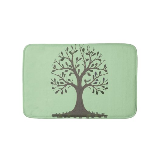 🌳 Pale Green Tree of Life Bath Mat - Bathroom Dec バスマット (正面)