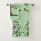 🌳 Pale Green Tree of Life Bath Towel Set - Alone バスタオルセット (インサイチュ)