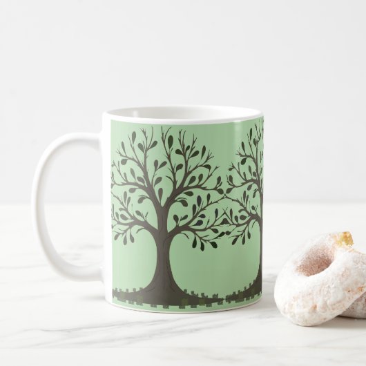 🌳 Pale Green Tree of Life Coffee Mug コーヒーマグカップ (ドーナツ)
