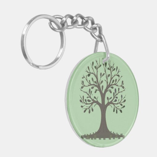 🌳 Pale Green Tree of Life Keychain キーホルダー (正面左)