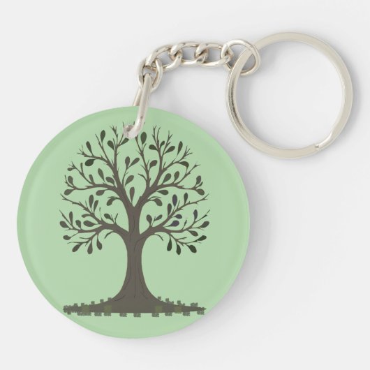 🌳 Pale Green Tree of Life Keychain キーホルダー (裏面)