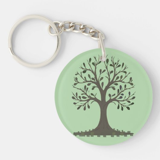 🌳 Pale Green Tree of Life Keychain キーホルダー (正面)