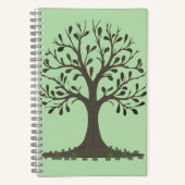 🌳 Pale Green Tree of Life Spiral Notebook ノートブック (正面)