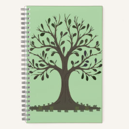 🌳 Pale Green Tree of Life Spiral Notebook ノートブック