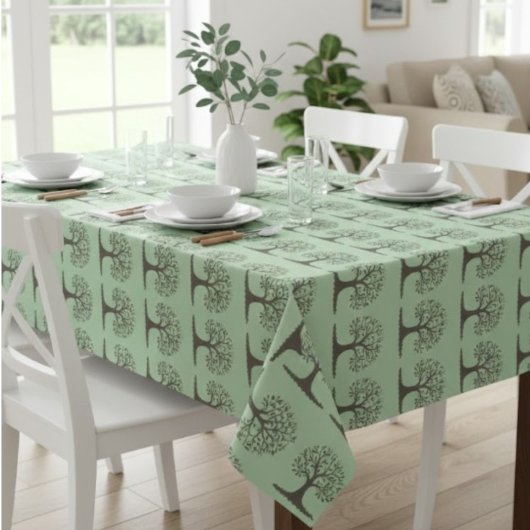 🌳 Pale Green Tree of Life Tablecloth テーブルクロス