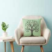 🌳 Pale Green Tree of Life Throw Pillow クッション (椅子)