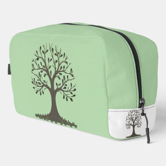🌳 Pale Green Tree of Life Toiletry Bag -Travel 🧼 ドップキット (右コーナー)